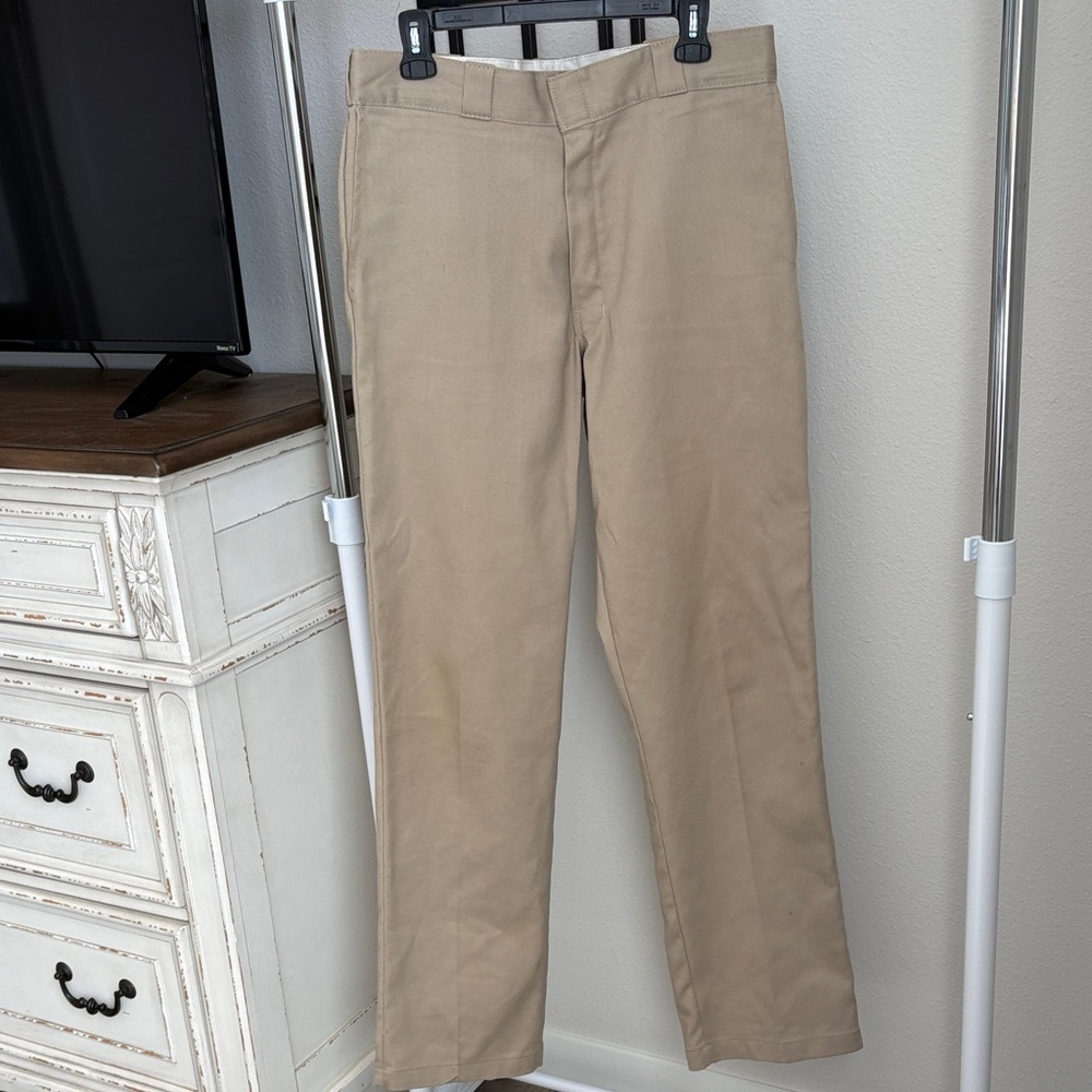 Men's Khaki Straight-Leg Pants